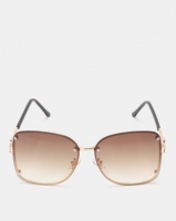 You I You & I Gold Rimless Butterfly Sunglasses Photo