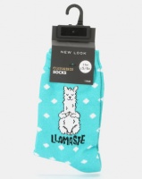 New Look Llamaste Slogan Socks Teal Photo