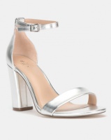 Call It Spring TAYVIA Silver High Heeled Ankle Strap Sandal Photo