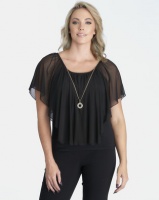Contempo Black Double Layer Top With Necklace Photo