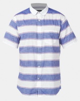 JCrew Bold Horizontal Stripe Short Sleeved Shirt Blue Photo