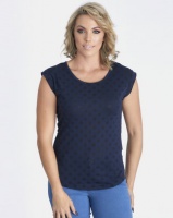 Contempo 2 Pack Burnout Top Navy/White Photo