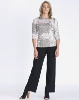 Contempo Printed Top With Cutout Detail Multi Photo