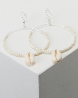 Jewels and Lace Silver Cowrie Shell Drop Earrings Photo