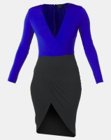 AX Paris Long Sleeve 2" 1 Dress Blue Photo