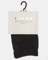 Falke Mercerized Cotton Ladies Anklet Socks Black Photo