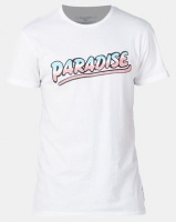 Bellfield Printed Paradise Crew Neck T-Shirt White Photo