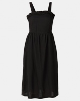 Utopia Linen Pinafore Dress Black Photo