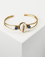 Joy Collectables Cowry Blue Shell Bangle Gold-tone Photo