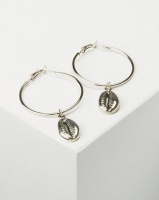 Joy Collectables Cowry Hoop Earrings Silver-tone Photo