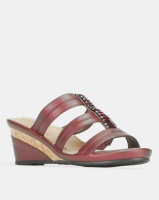 Bata Comfit Slip On Wedges Burgundy Photo