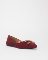 Legit Pointed Pump With Gold Shaped Trim Burgundy Photo