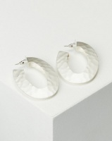 Lily Rose Lily & Rose Hammered Metal Hoop Earrings White Photo