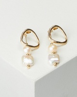 Lily Rose Lily & Rose Gold Double Pearl Drop Earrings Photo