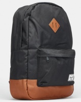 Herschel Synthetic Leather Heritage Backpack Black/Tan Photo