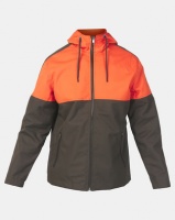 Brave Soul Colour Block Lightweight Hooded Jacket Orange/Khaki Photo