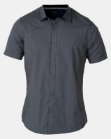 Brave Soul Short Sleeve Shirt with Front Seams Charcoal Photo