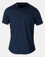 Brave Soul Short Sleeve Shirt With Front Seams Navy Photo