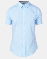 Brave Soul Short Sleeve Shirt With Front Seams Pale Blue Photo