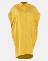 Utopia Plus Linen Shirt Dress Mustard Photo
