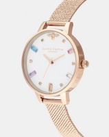 Olivia Burton Rainbow Bee Boucle Pale Mesh Watch Rosegold Photo