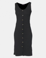 Utopia Knit Button Through Dress Black Photo