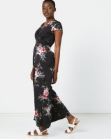 Utopia Floral Jumpsuit With Slits Black Photo