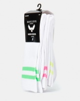 Brave Soul 3PK Tipped Tennis Socks White Neon Photo