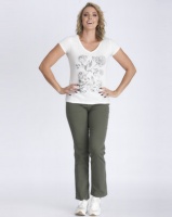 Contempo Pearl & Flower Printed Tee Off White Photo