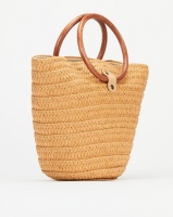 Joy Collectables Circle Handle Bucket Bag Tan Photo