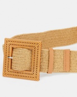 Joy Collectables Square Buckle Stretch Belt Natural Photo