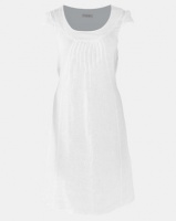 Assuili Round Collar Linen Dress White Photo