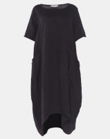 Assuili Wide Pocket Linen Dress Black Photo