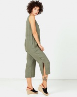 Assuili Linen Jumpsuit With Pockets Khaki Photo