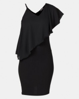 Utopia Dress With Georgette Overlay Black Photo