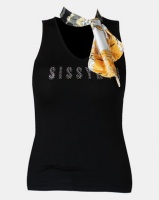 Sissy Boy Romila Logo Vest With Scarf Neck Tie Black Photo