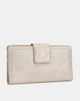 Fossil Logan Leather Tab Clutch Champagne Photo