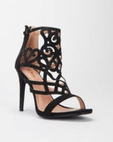 Plum Twirl Detail Glamour Heels Black Photo