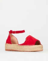 Plum Ankle Strap Espadrille Red Photo