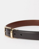 Paris Belts Leather Rectangle Buckle Reversible Belt Photo
