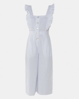 London Hub Fashion Gingham Ruffle Frill Jumpsuit Grey Photo