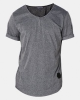 Utopia V-Neck Tee With Zip Detail Charcoal Photo