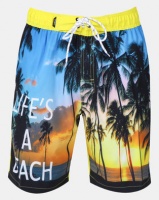 Utopia Life's a Beach Swimshorts with Inner Support Yellow Photo