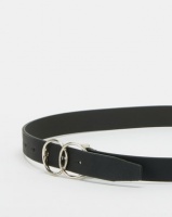 Saddler Belts 25mm Ladies Double Circle Buckle Belt Black Photo