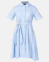 Polo Danica Stripe Assymetric Dress Light Blue Photo