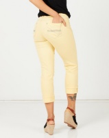 Queenspark Core Woven Denim Capri With Turn Up Yellow Photo