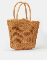 All Heart Basket Woven Handbag Tan Photo