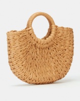 All Heart Woven Basket Handbag Tan Photo