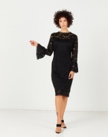 cath.nic By Queenspark New Lace Woven Dress Black Photo