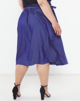 Utopia Plus Lightweight Denim Pleated Flare Skirt Blue Photo